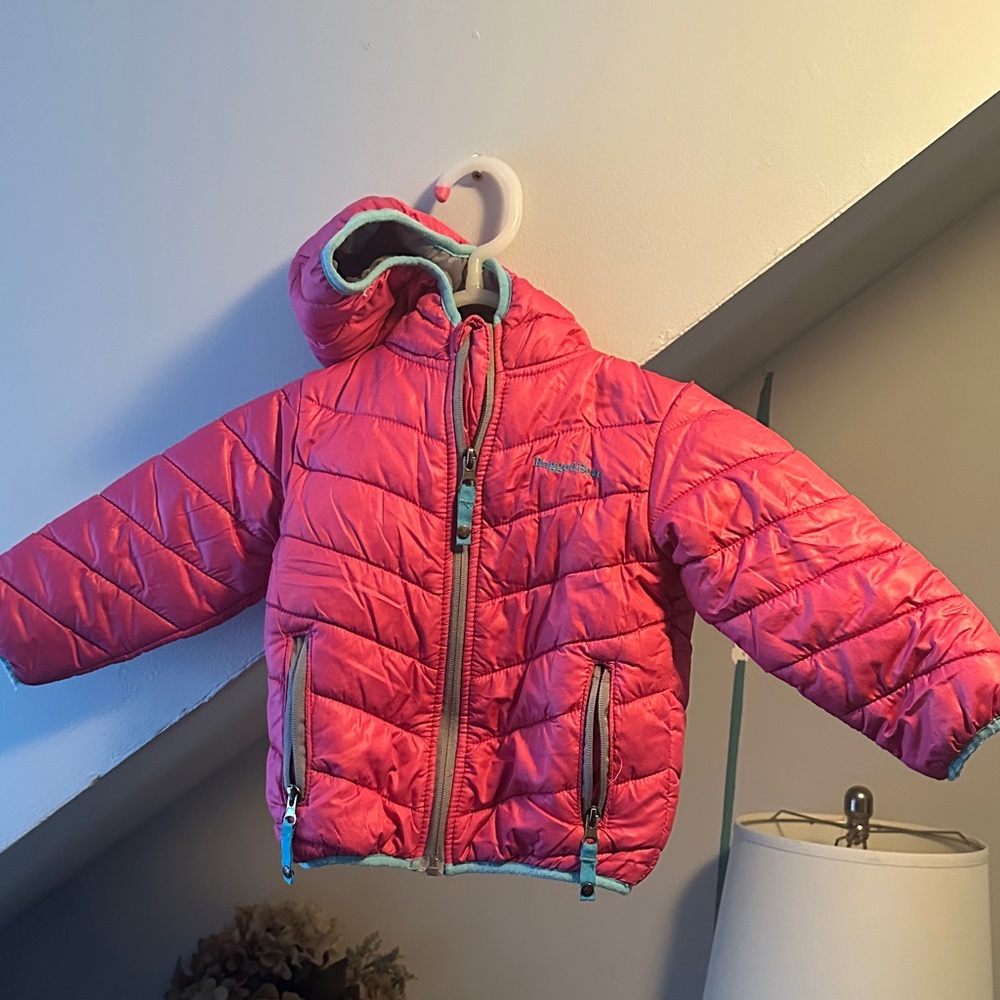 Rugged Bear Girls Pink Puffer Jacket with Hood size 24m
